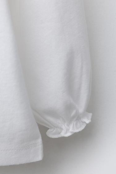 T-SHIRT COL BRODÉ - Écru de Zara - Image 2