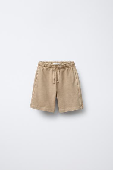 GARMENT DYE PRINT T-SHIRT AND BERMUDA SHORTS SET - Brown by Zara - Image 3