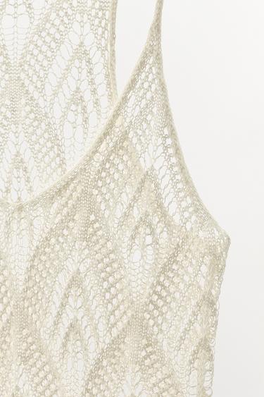TOP À BRETELLES TRICOT ÉDITION LIMITÉE - Blanc cassé de Zara - Image 4