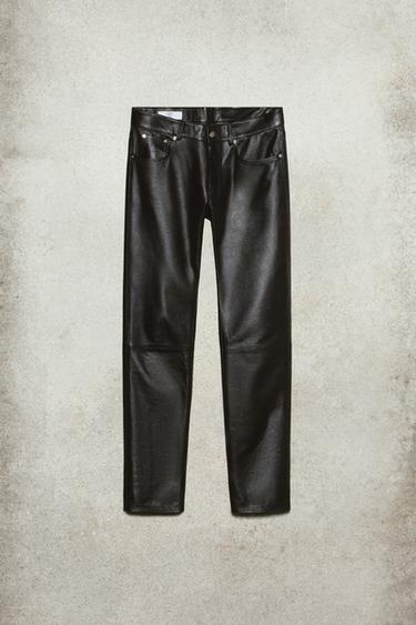 LUDOVIC DE SAINT SERNIN x ZARA 슬림핏 레더 팬츠 - Zara 브라운