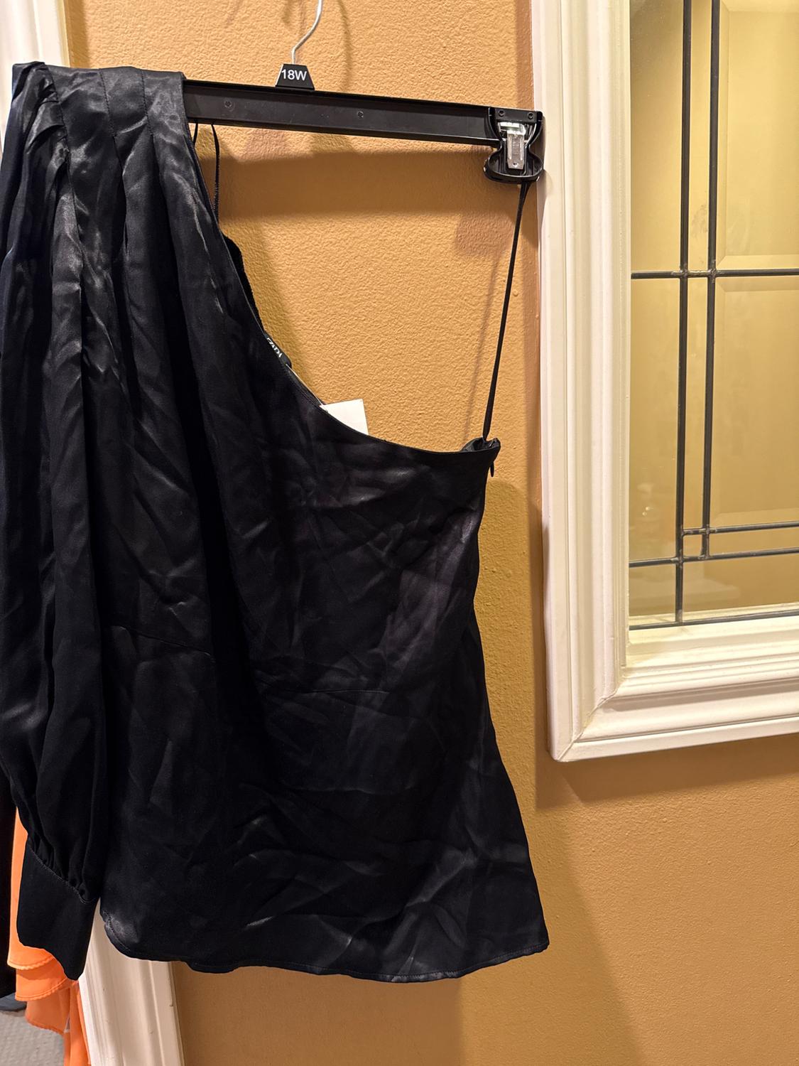 ASYMMETRIC SATEEN BLOUSE