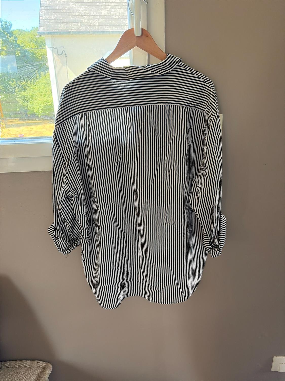 STRIPED FLOWING SHIRT ZW COLLECTION - Image 3