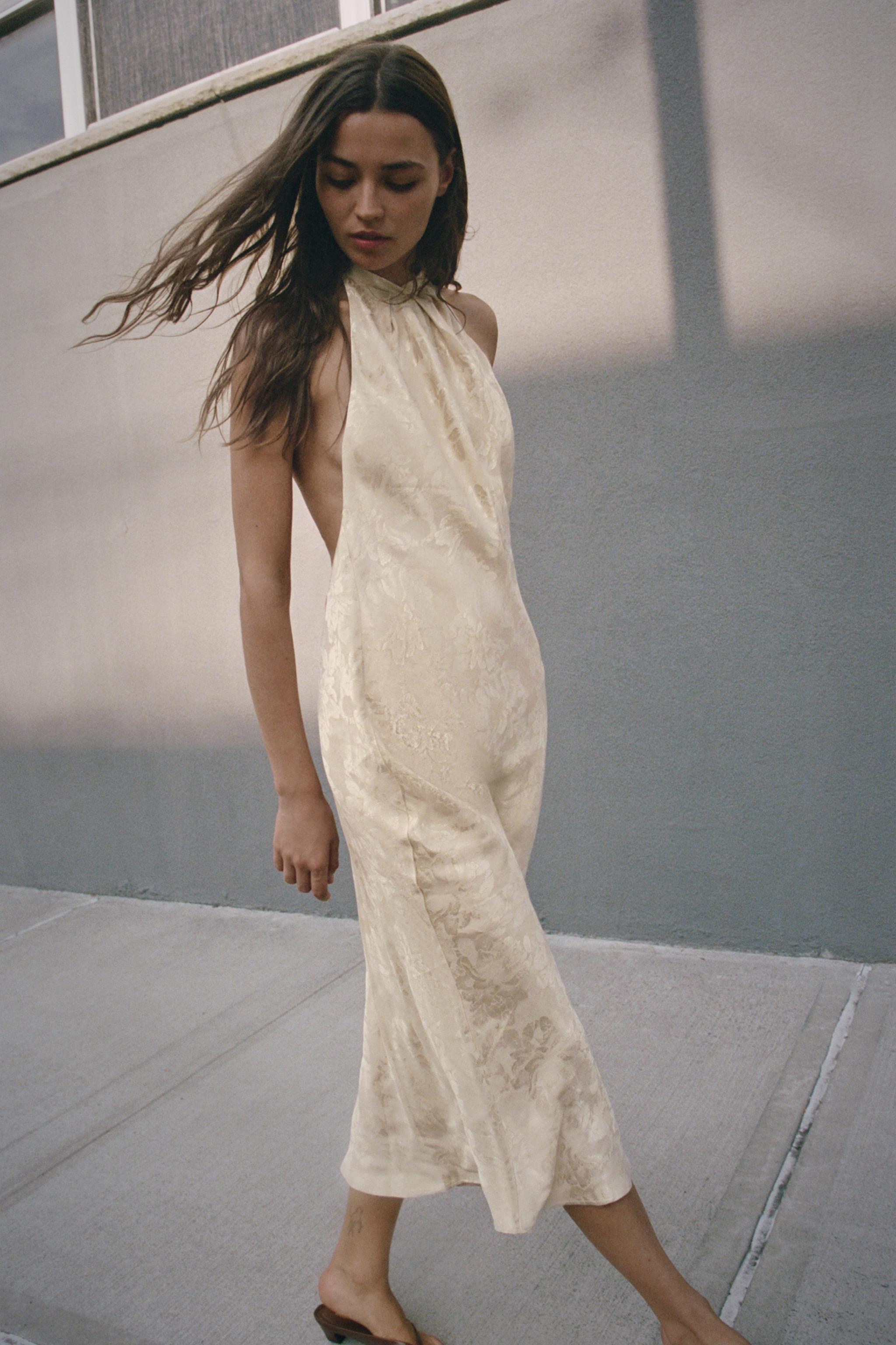 FLORAL JACQUARD MIDI DRESS