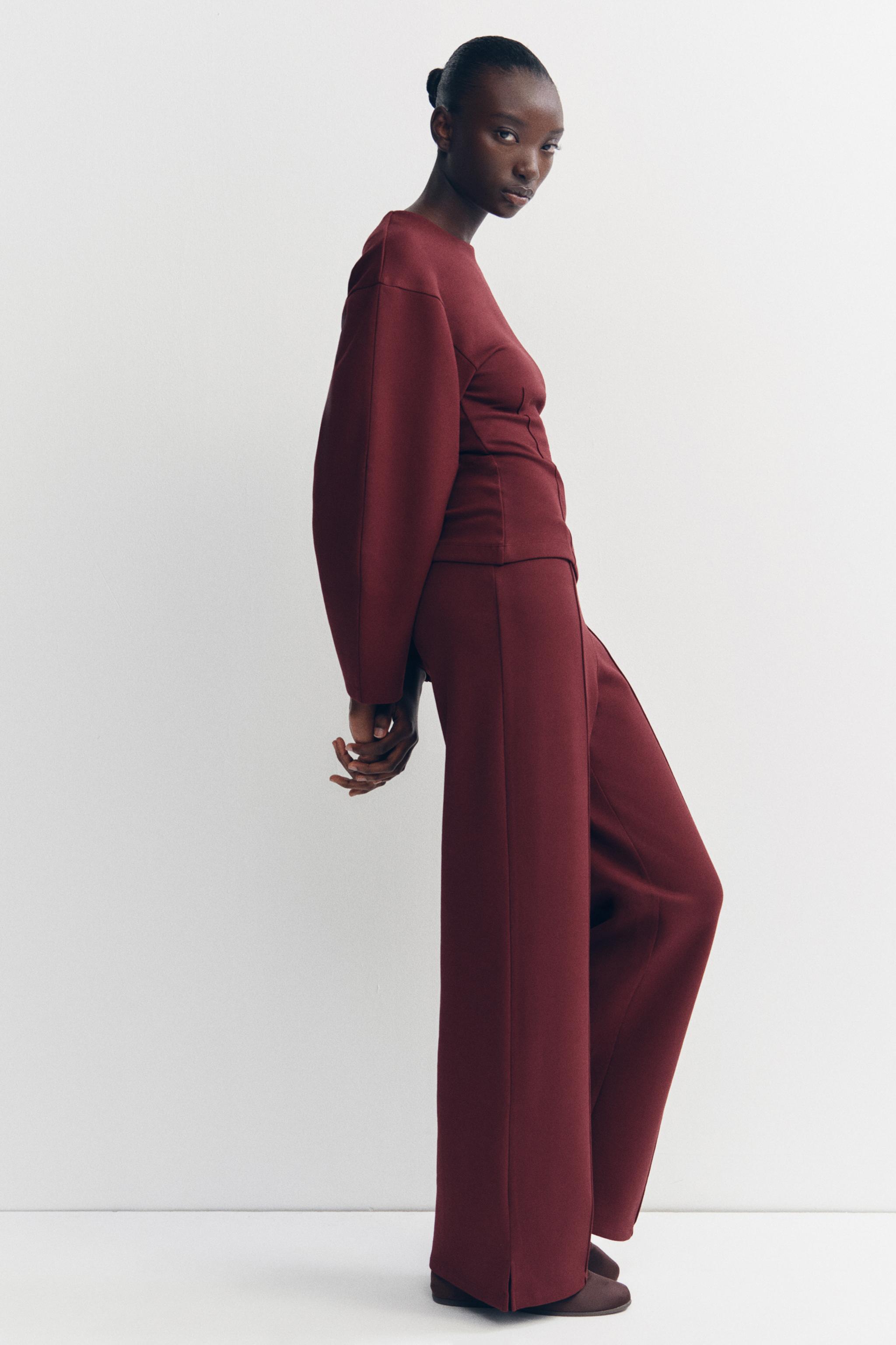 【ZARA】インターロックパンツ ダークブラウン | 8417/301/716 INTERLOCK PANTS - Dark brown | ZARA United States