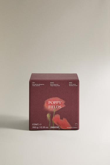 (350 G) POPPY FIELDS SCENTED CANDLE - Red / Orange by Zara - Image 3