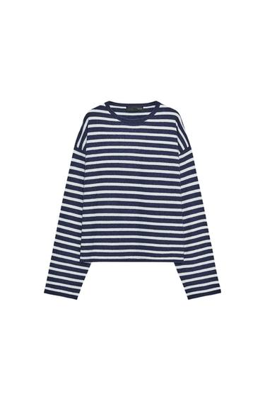 Zara STRIPED KNIT SWEATER 100% WOOL - striped - Image 0