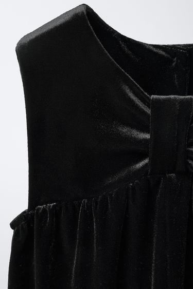 COMBINAISON LONGUE EN VELOURS AVEC NOEUD - Noir de Zara - Image 2