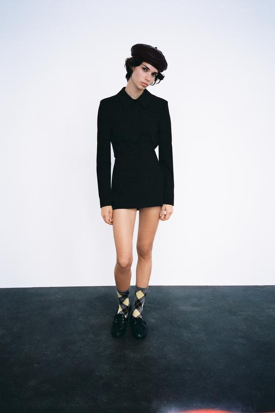 Zara TAILORED BLAZER WITH SHOULDER PADS - Black - Image 0