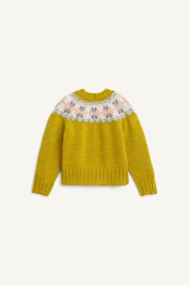 LIMITED EDITION GRECA PRINT JUMPER WITH WOOL - Lime by Zara - Image 6