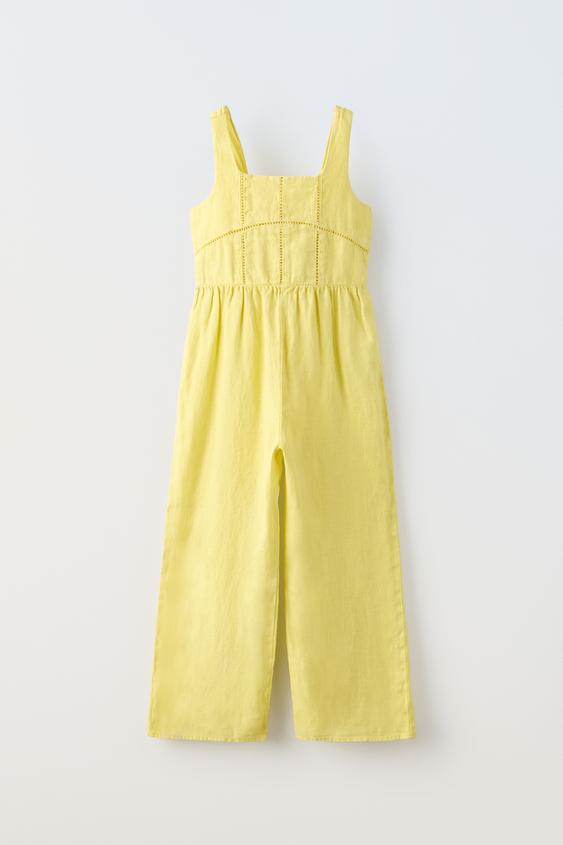 LINEN JUMPSUIT - Lime | ZARA Turkey