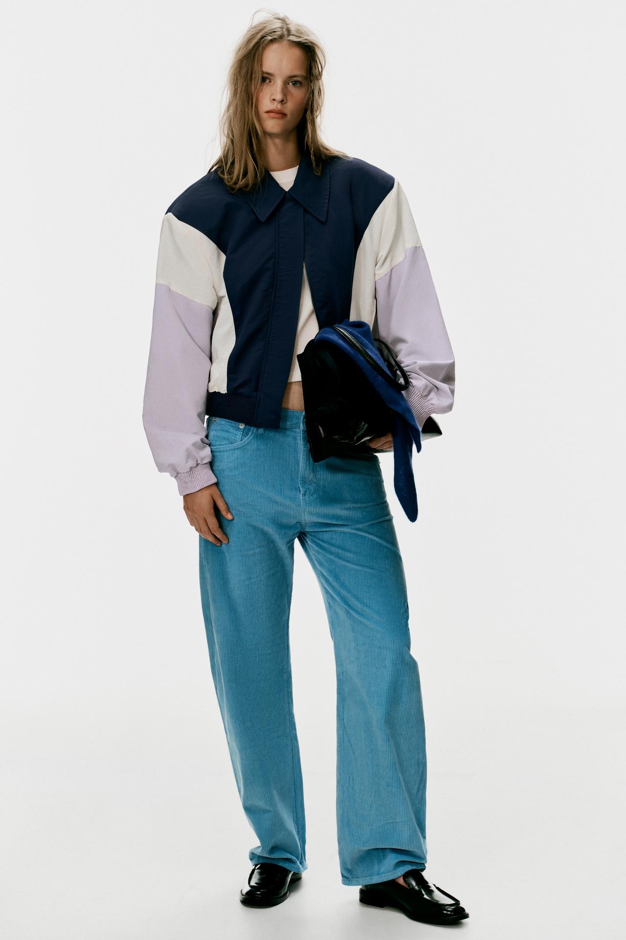 COMBINED BOMBER JACKET — Navy blue