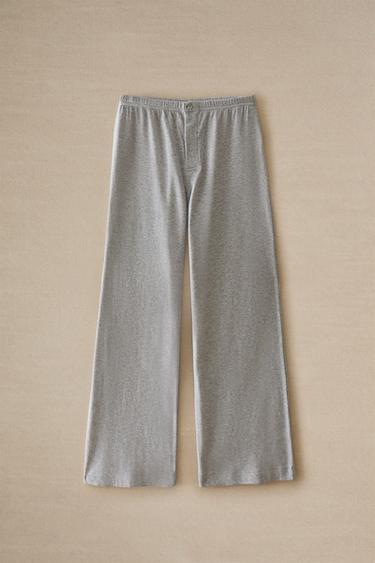 PANTALON LONG EN COTON - Gris de Zara - Image 4