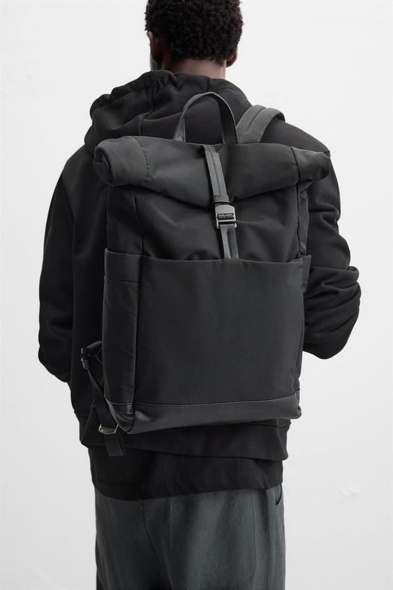 TECHNICAL BACKPACK WITH FLAP - Black | ZARA Spain