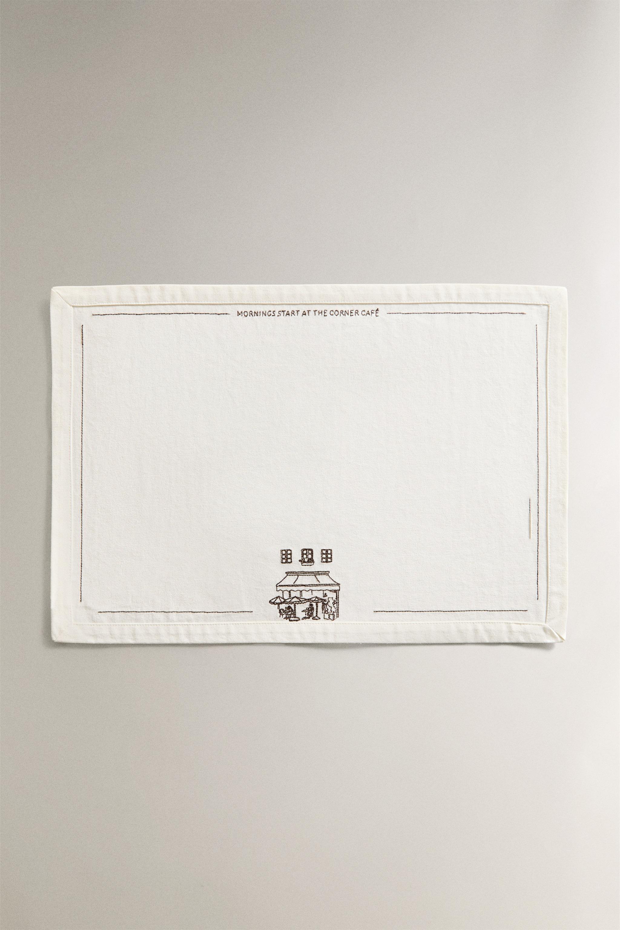 COTTON COFFEE SHOP PLACEMAT - Brown | ZARA United States