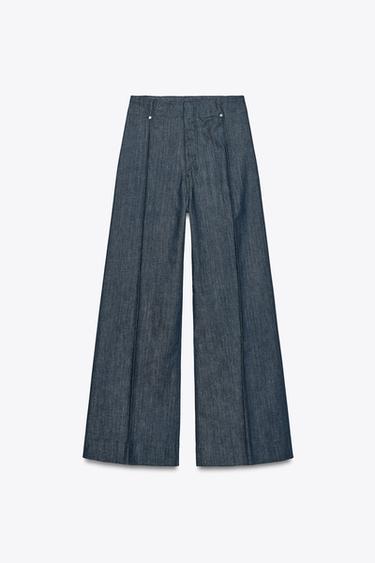 JEANS ZW COLLECTION WIDE LEG TIRO ALTO - Índigo de Zara