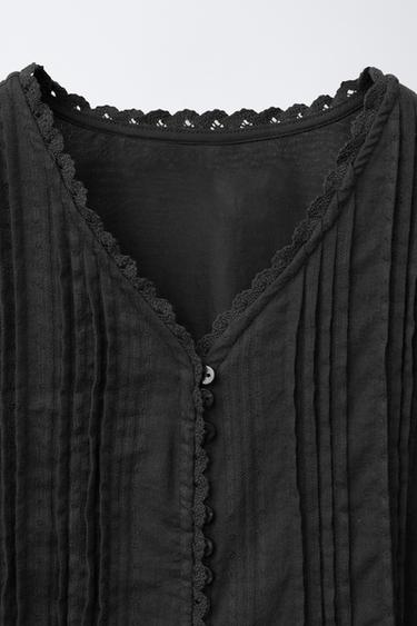 CHEMISE ROMANTIQUE STRUCTURÉE - Noir de Zara - Image 2