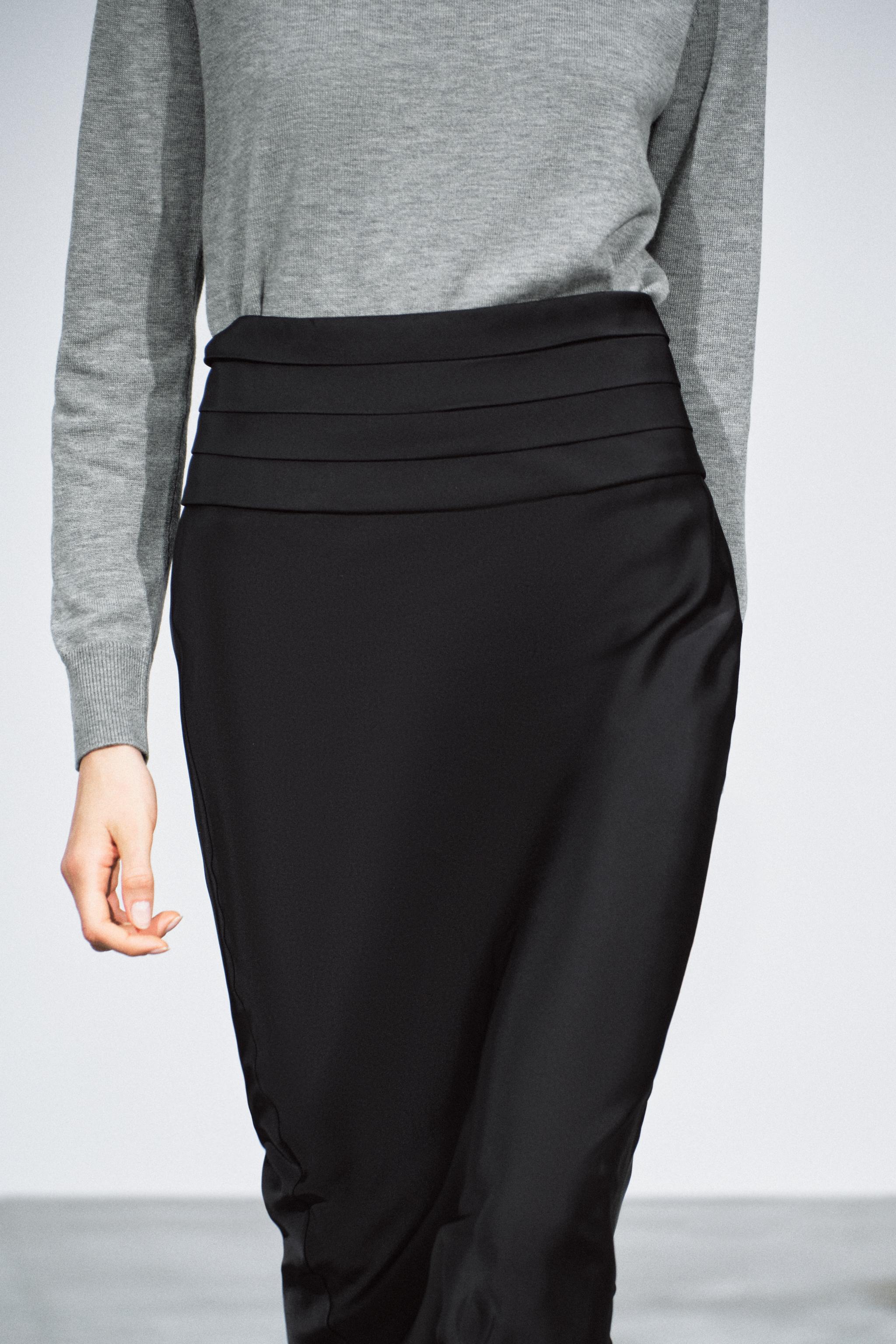 ZW COLLECTION SATIN PENCIL SKIRT - thumbnail 2