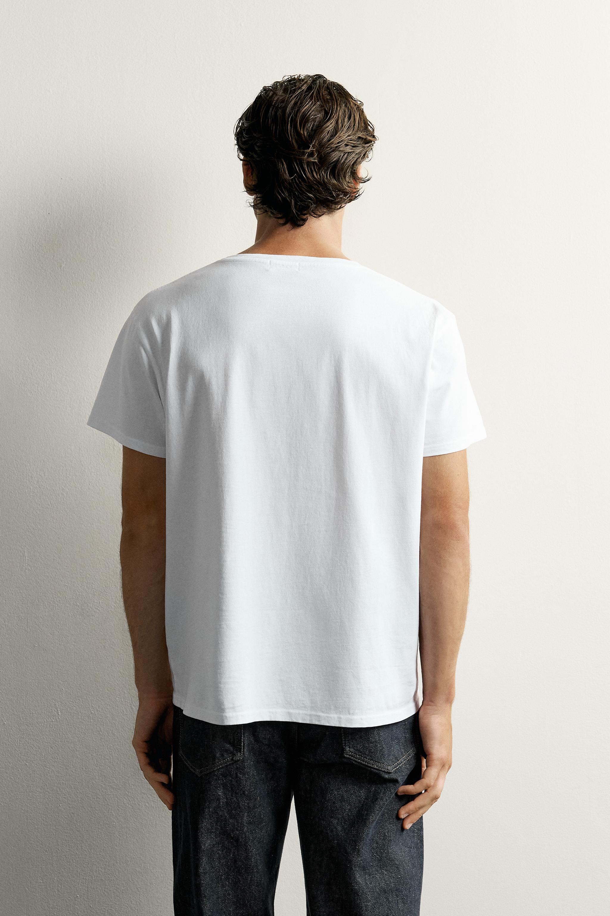 Zara RELAXED FIT V YAKA T-SHIRT görsel 3