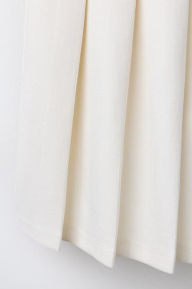 JUPE À PLIS PLATS - Blanc cassé de Zara - Image 3