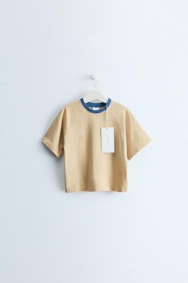 ZARA TIMELESS - CONTRAST PIPING T-SHIRT - Khaki by Zara