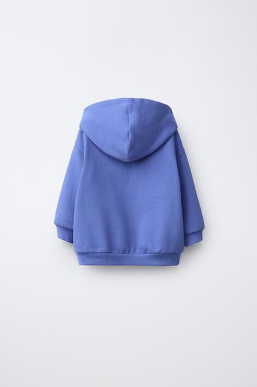 SWEAT UNI ZIPPÉ - Bleu de Zara - Image 1