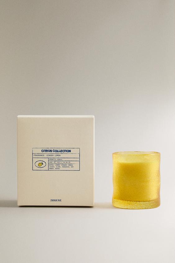 (310 G) GINGER LEMON SCENTED CANDLE - Pastel yellow by Zara - Image 0