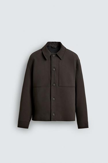 Zara BOXY FIT OVERSHIRT - Brown