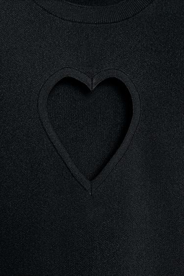 PULL EN MAILLE CUT OUT CŒUR - Bleu marine de Zara - Image 6