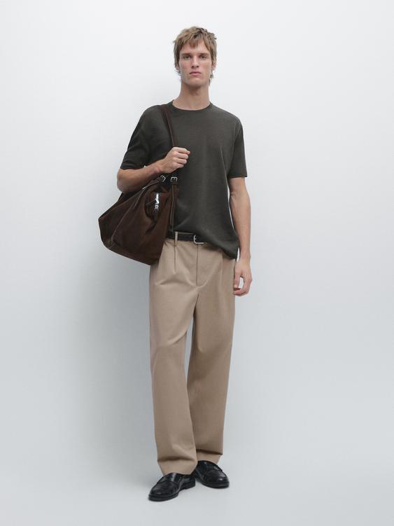 Short sleeve cotton blend T-shirt