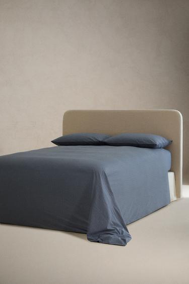 REVERSIBLE COTTON DUVET COVER - Mid-blue by Zara