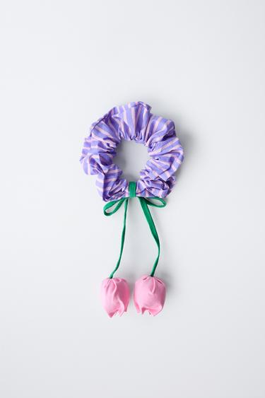 STRIPED TULIP SCRUNCHIE - Pink by Zara - Image 4