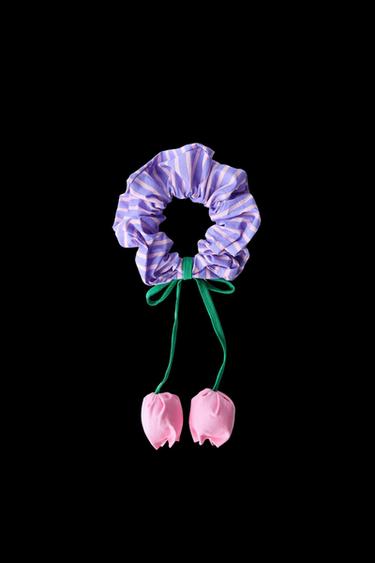HAARGUMMI MIT STREIFEN UND TULPE - Rosa von Zara