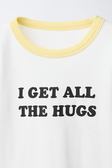 RIBBED SLOGAN T-SHIRT - Yellow by Zara - Image 2