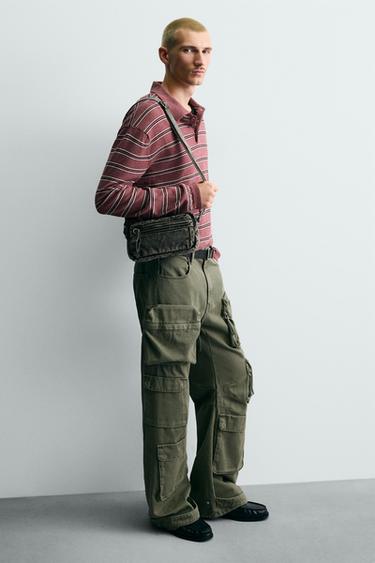 WASHED-EFFECT DENIM CROSSBODY BAG - Grey by Zara - Image 1