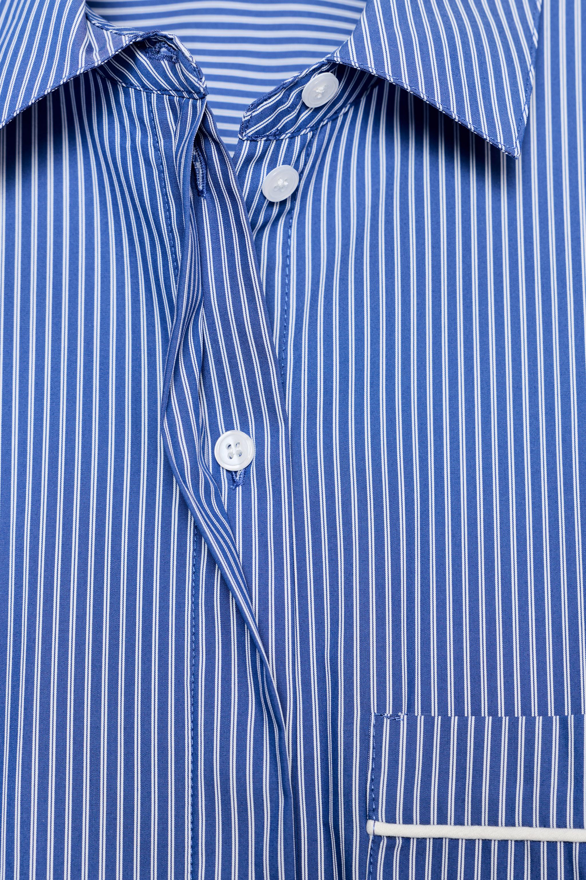 CONTRAST STRIPE PAJAMA SHIRT