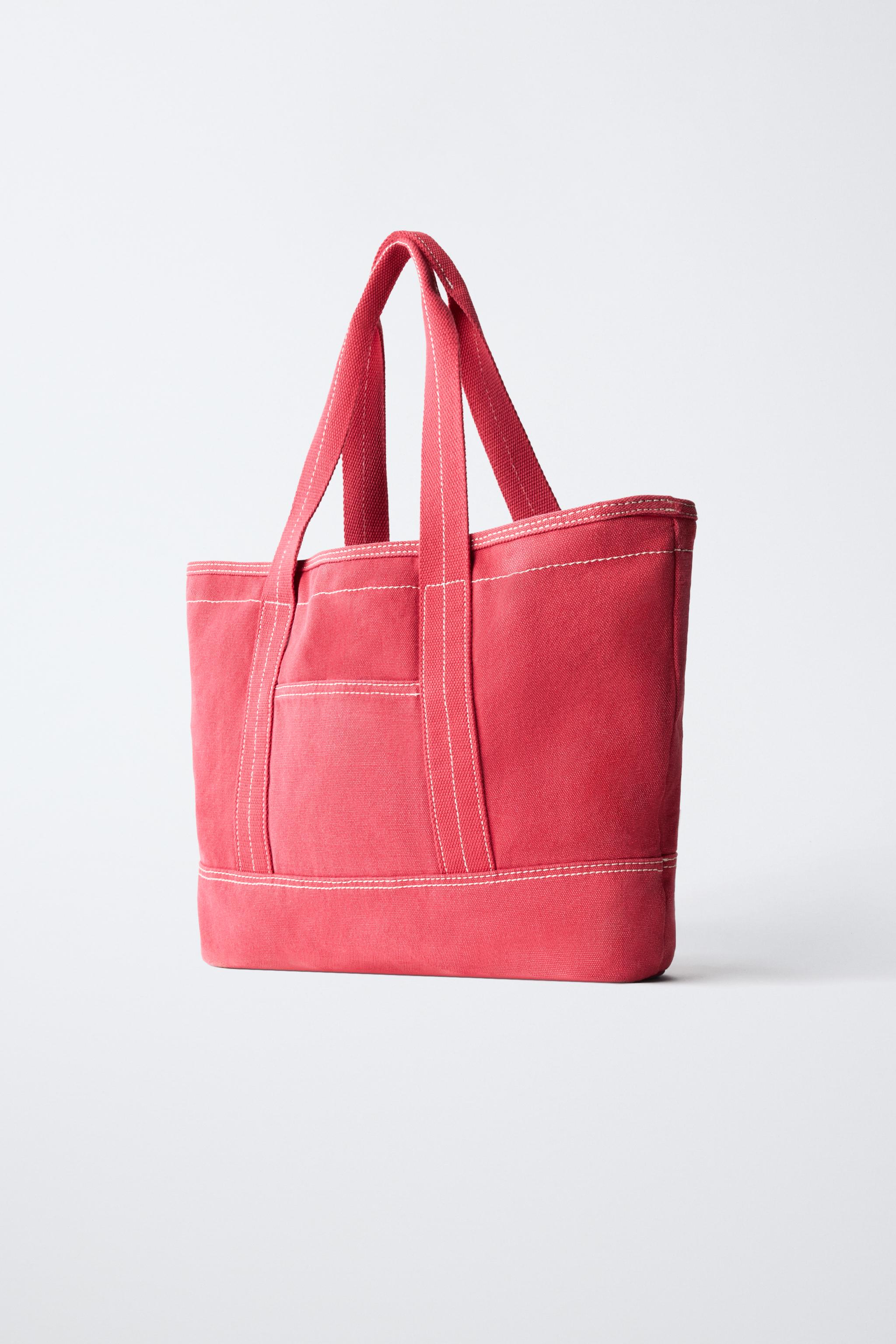 COLORED SHOPPER BAG — Red