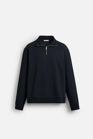 BASIC SWEATSHIRT MET RITS - Marineblauw van Zara