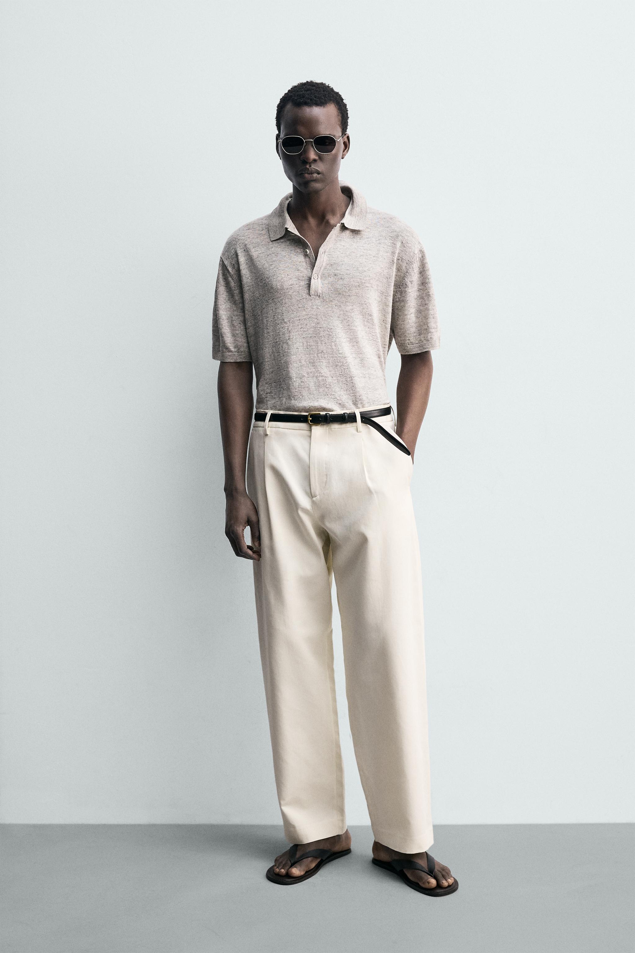 100% LINEN KNIT POLO SHIRT