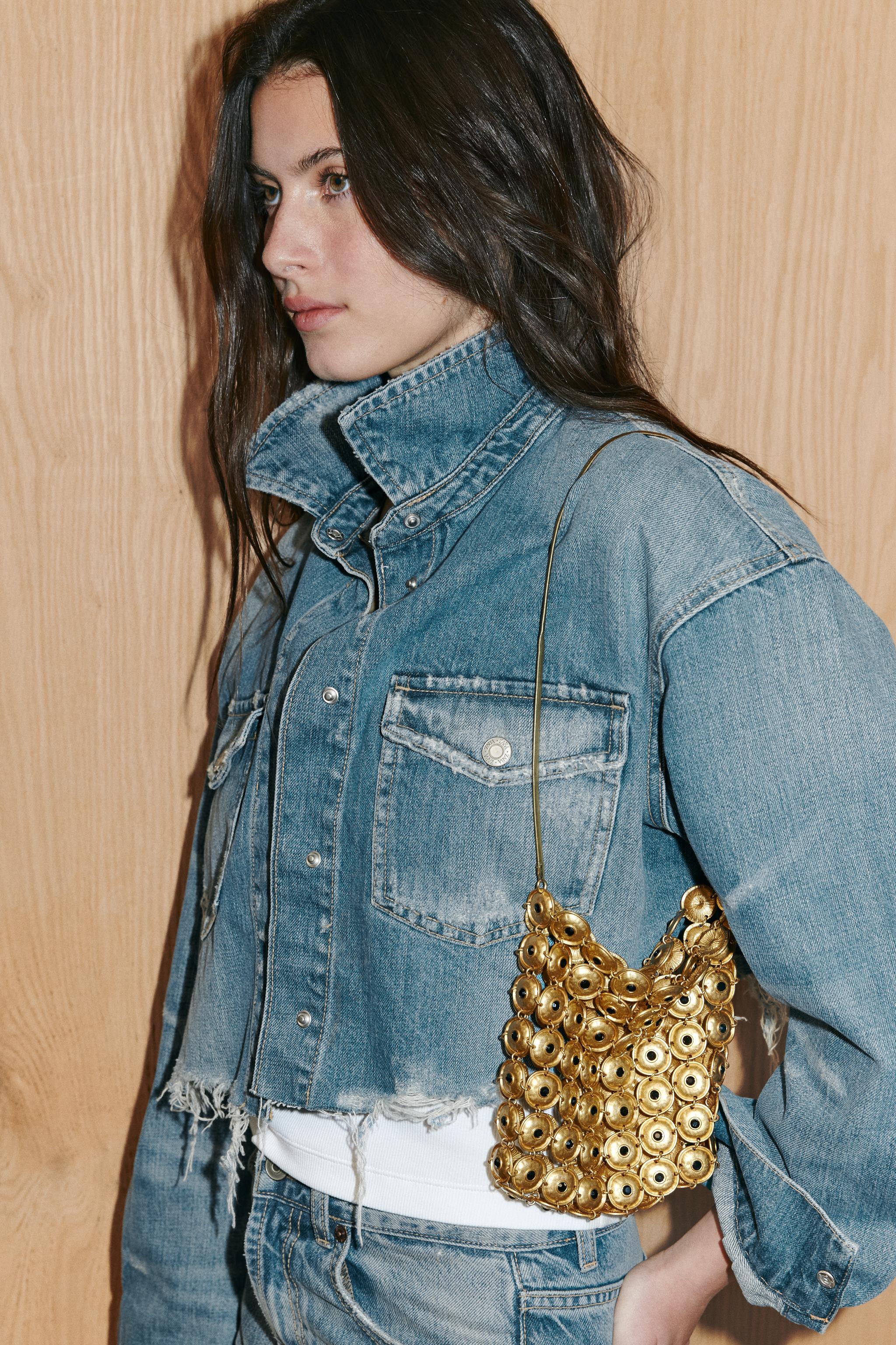 METAL APPLIQUÉ BUCKET BAG