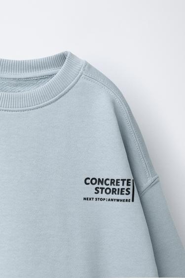 TEXT SWEATSHIRT AND JOGGERS JOGGING SET - Light blue by Zara - Image 2