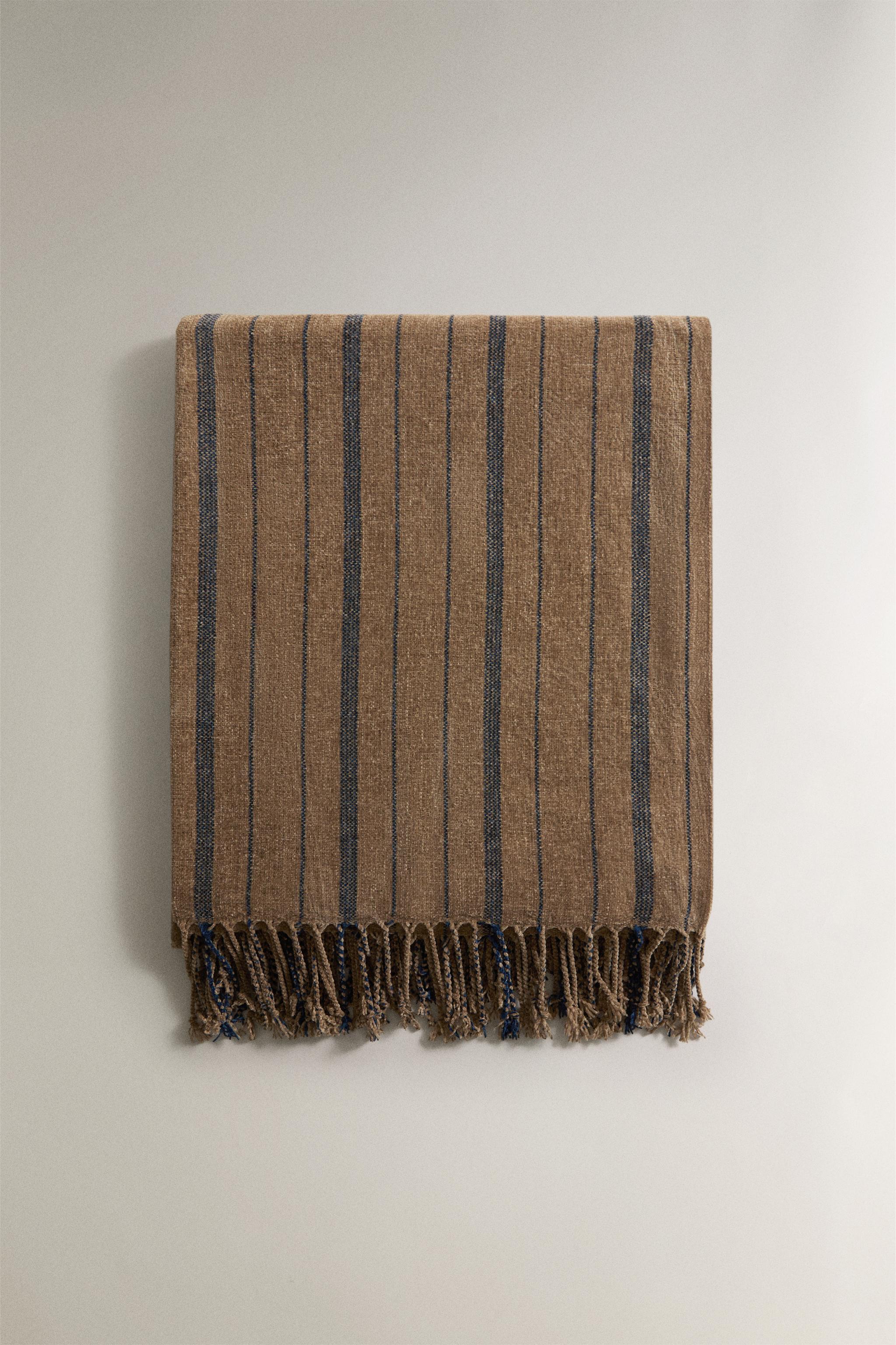 COUVERTURE CHENILLE RAYURES