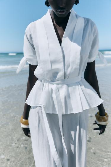 ZW COLLECTION KAMARLI QAVILGAN KOʻYLAK - Oq Zara tomonidan - Tasvir 0