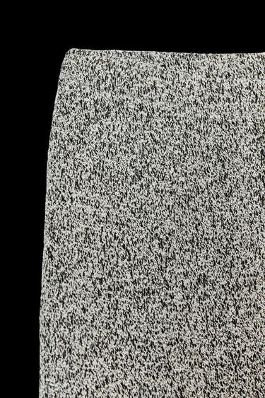 PANTALÓN ANCHO BOUCLÉ - Blanco / Negro de Zara