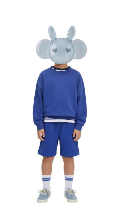 BASIC SWEATSHIRT WITH SLOGAN AND LABEL - Bluish by Zara