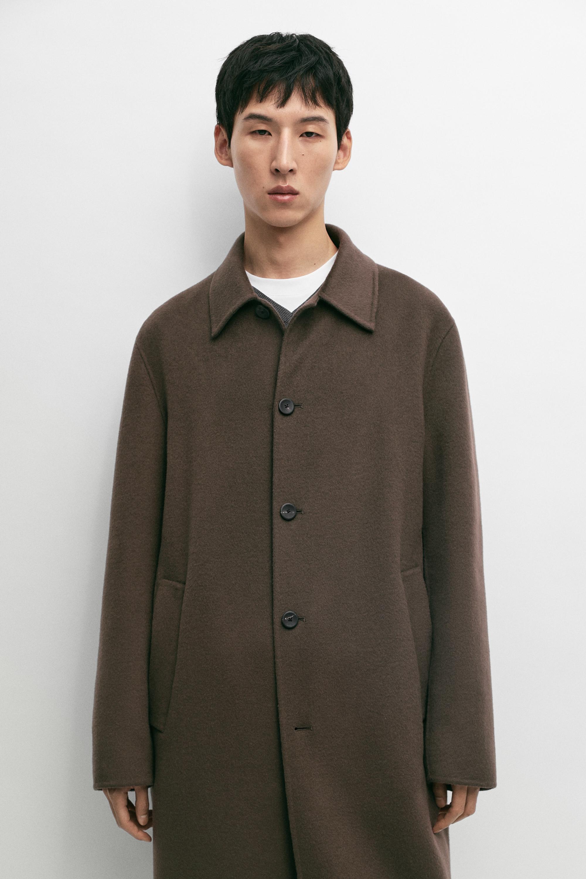 Manteau long en mélange de laine