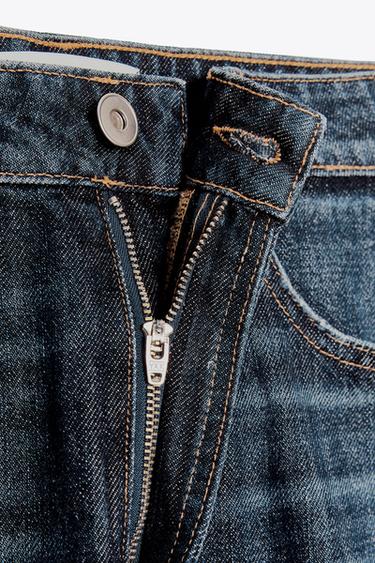Zara TRF MID-RISE BAGGY BALLOON JEANS - Navy blue
