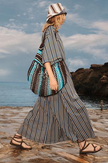 LIMITED EDITION STRIPED REVERSIBLE BUCKET HAT - Ecru by Zara - Image 1