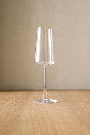 CONICAL CRYSTALLINE FLUTE GLASS -  by Zara