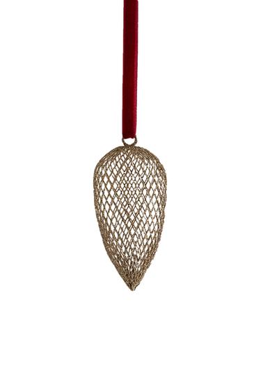 ADORNO ÁRBOL BOLA ALARGADA REJILLA NAVIDAD - Plata de Zara - Imagen 0