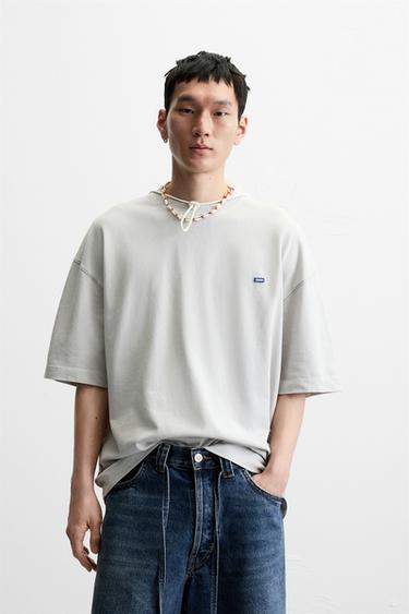 T-SHIRT STRUCTURE PIÈCE - Bleu clair de Zara - Image 1